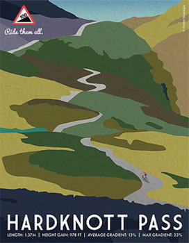 100 climbs hardknott pass poster