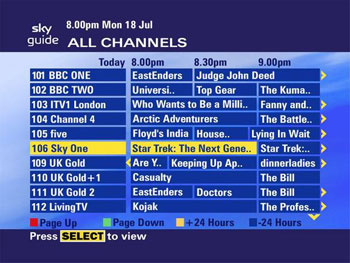 sky tv guide