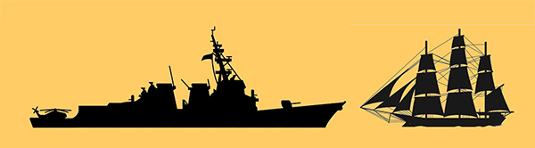 steam gives way to sail