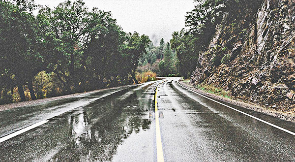 wet road