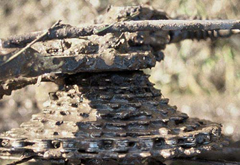 mud encrusted cassette