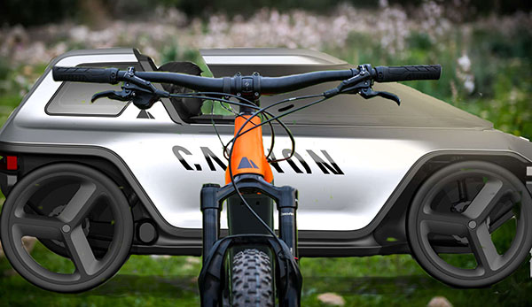 electric car and bicycle