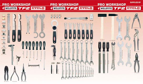 bicycle mechanic's toolboard