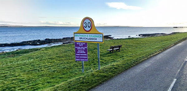 bruichladdich village sign